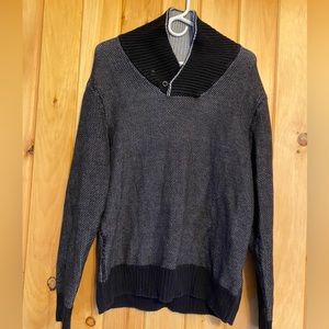 Bar III Men’s Long Sleeve Black and Gray V-Neck Sweater
